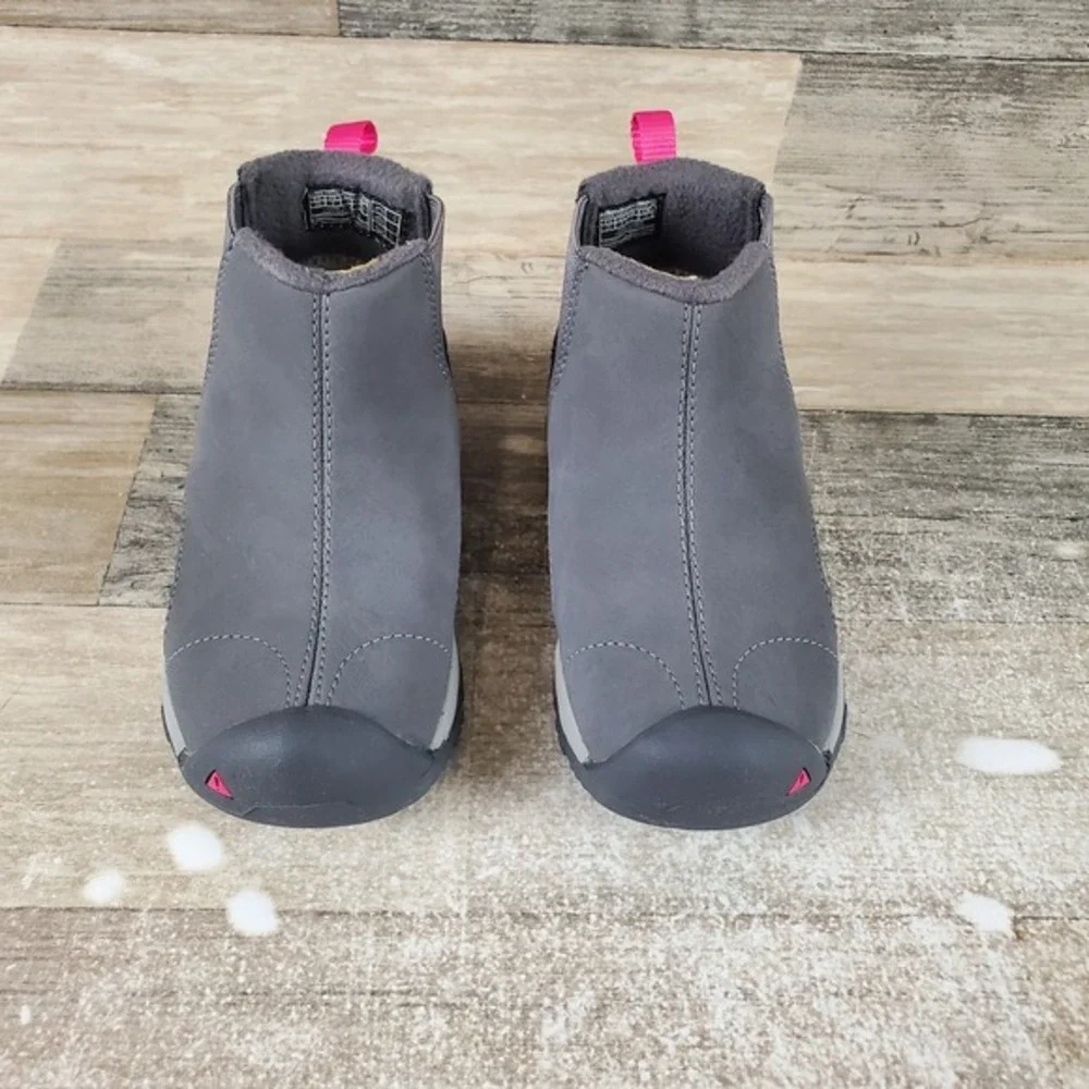 Keen Kids Kootenay III Chelsea Boot Sz‎ 8 Pull On Boot Black Gray Waterproof